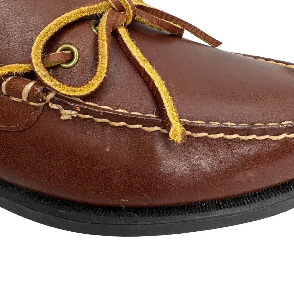 Eastland Brown Leather Boat Shoes Moc Toe & Lace‎ Detail Style Yarmouth Size 10W
